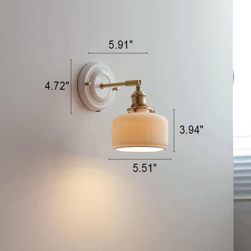 Ceramic and Brass Wall Lamp with Minimalist Design-Lighting > Wall Lights-casanuva-casanuva