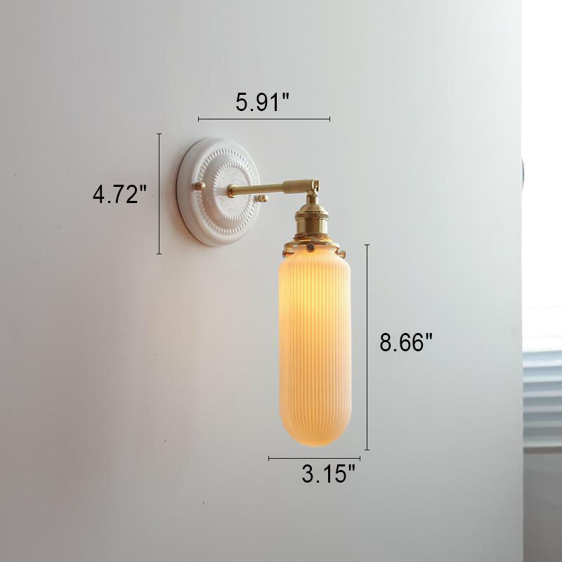 Ceramic and Brass Wall Lamp with Minimalist Design-Lighting > Wall Lights-casanuva-casanuva
