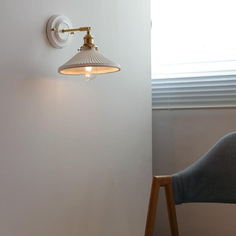 Ceramic and Brass Wall Lamp with Minimalist Design-Lighting > Wall Lights-casanuva-casanuva
