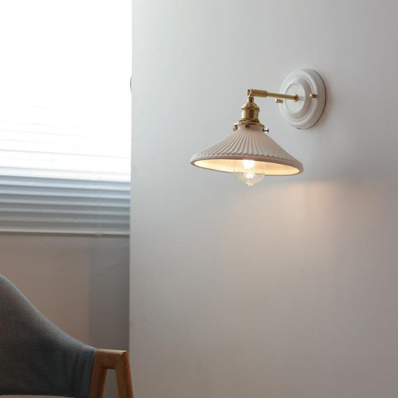Ceramic and Brass Wall Lamp with Minimalist Design-Lighting > Wall Lights-casanuva-casanuva
