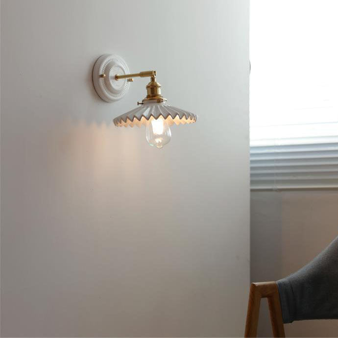 Ceramic and Brass Wall Lamp with Minimalist Design-Lighting > Wall Lights-casanuva-casanuva