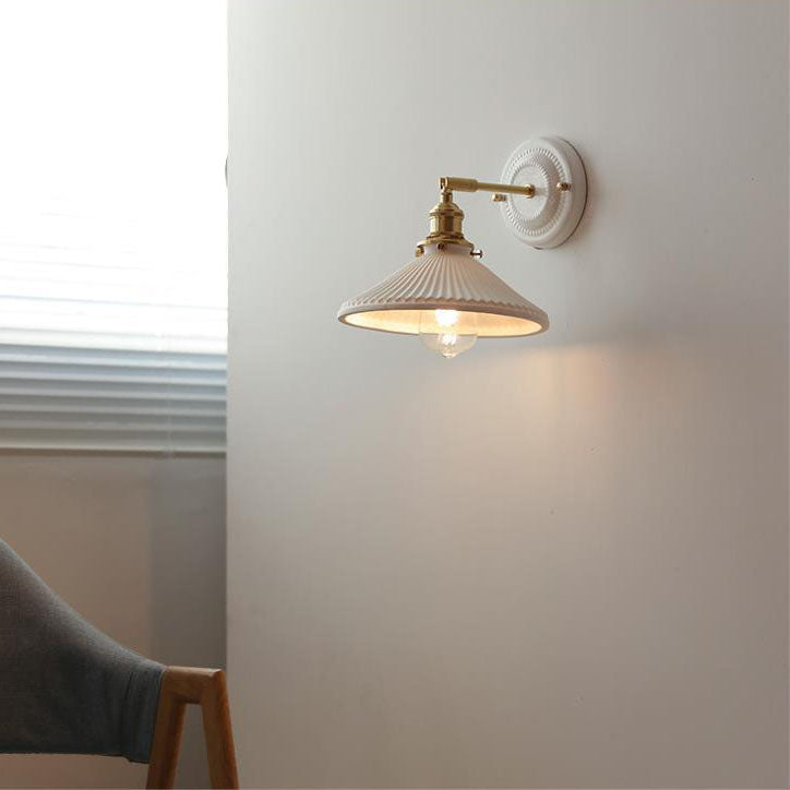Ceramic and Brass Wall Lamp with Minimalist Design-Lighting > Wall Lights-casanuva-casanuva