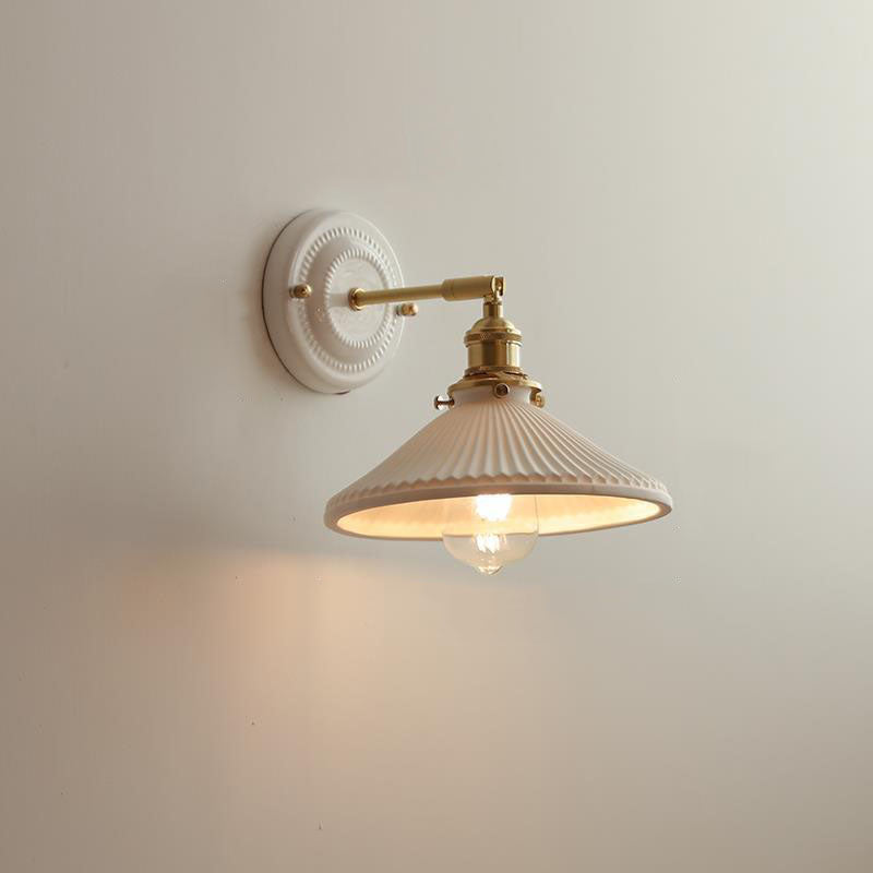 Ceramic and Brass Wall Lamp with Minimalist Design-Lighting > Wall Lights-casanuva-A-110V-120V-casanuva