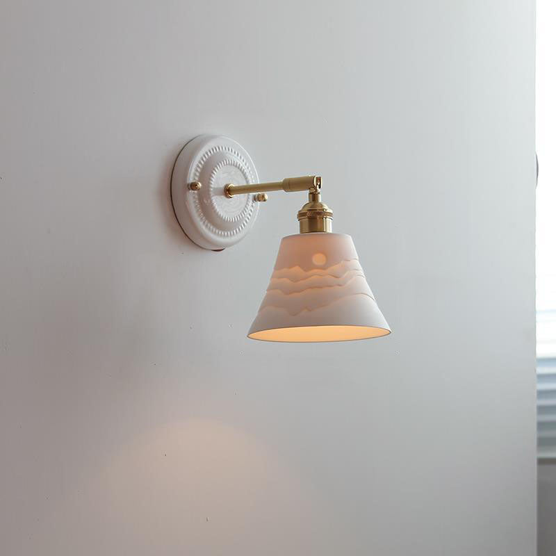 Ceramic and Brass Wall Lamp with Minimalist Design-Lighting > Wall Lights-casanuva-I-110V-120V-casanuva