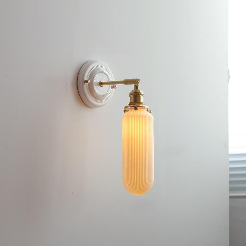 Ceramic and Brass Wall Lamp with Minimalist Design-Lighting > Wall Lights-casanuva-K-110V-120V-casanuva