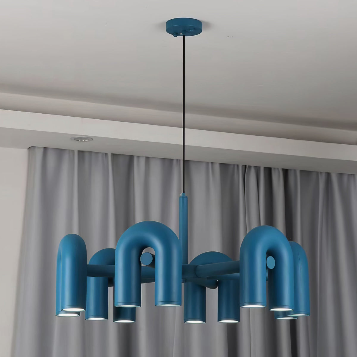 Chandelier with Colorful Glass Accents-Lighting > Chandeliers & Pendant Lights-casanuva-casanuva