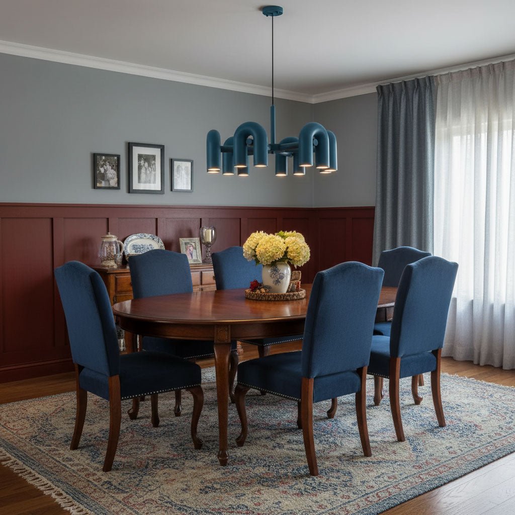 Chandelier with Colorful Glass Accents-Lighting > Chandeliers & Pendant Lights-casanuva-casanuva