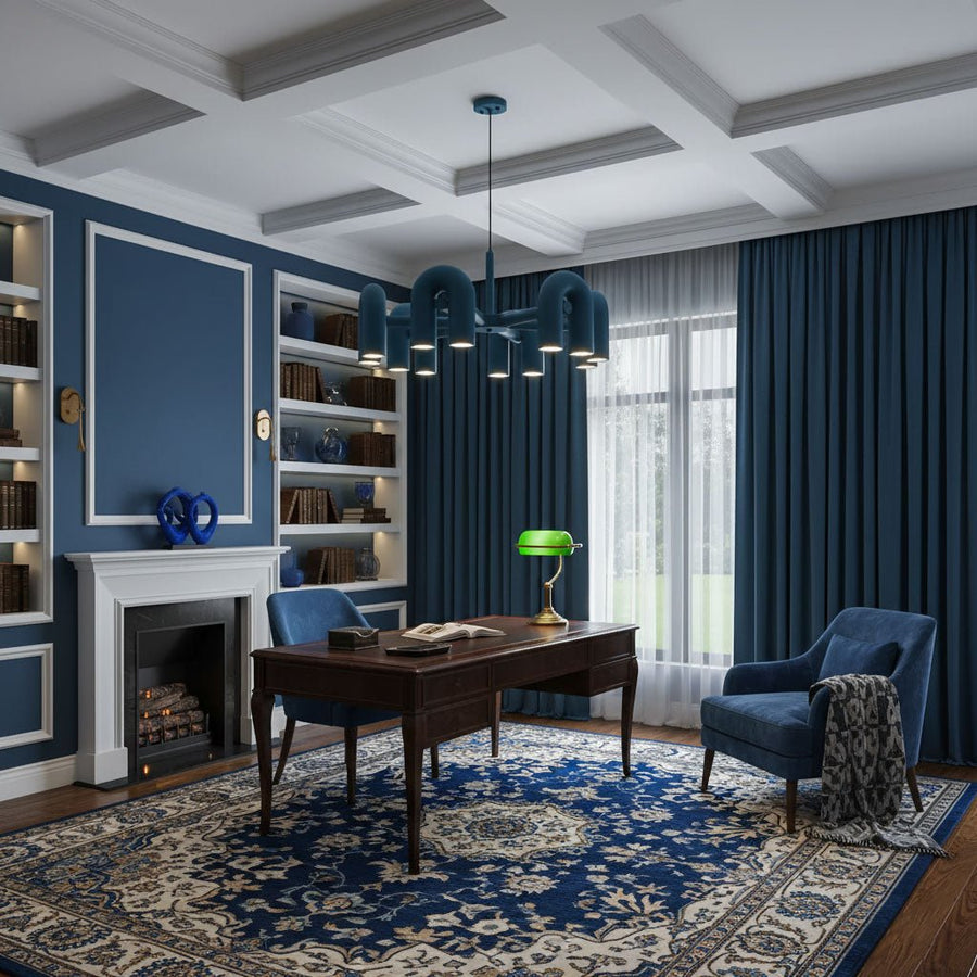 Chandelier with Colorful Glass Accents-Lighting > Chandeliers & Pendant Lights-casanuva-casanuva