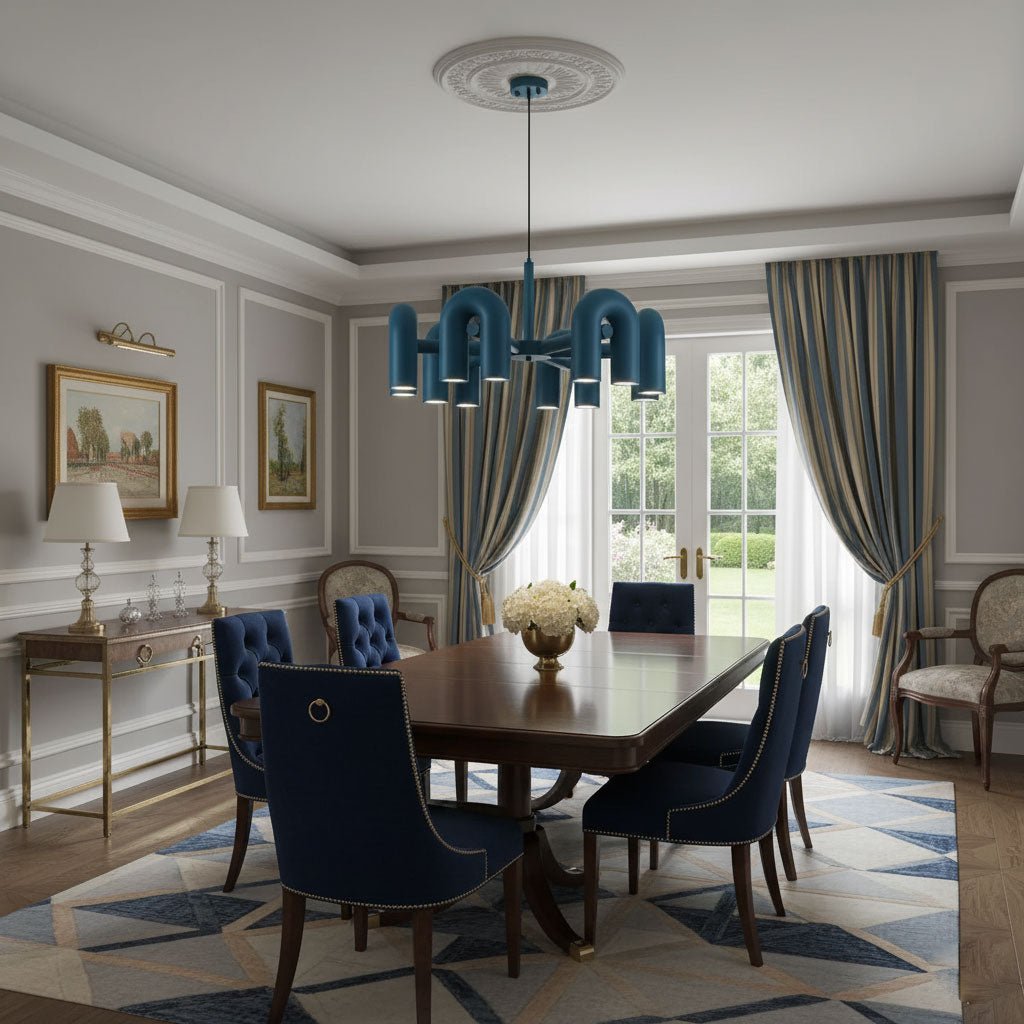 Chandelier with Colorful Glass Accents-Lighting > Chandeliers & Pendant Lights-casanuva-casanuva