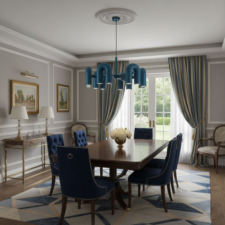 Chandelier with Colorful Glass Accents-Lighting > Chandeliers & Pendant Lights-casanuva-casanuva