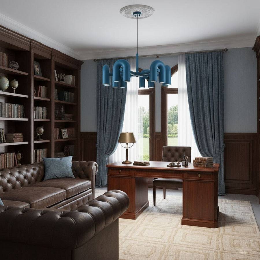 Chandelier with Colorful Glass Accents-Lighting > Chandeliers & Pendant Lights-casanuva-casanuva