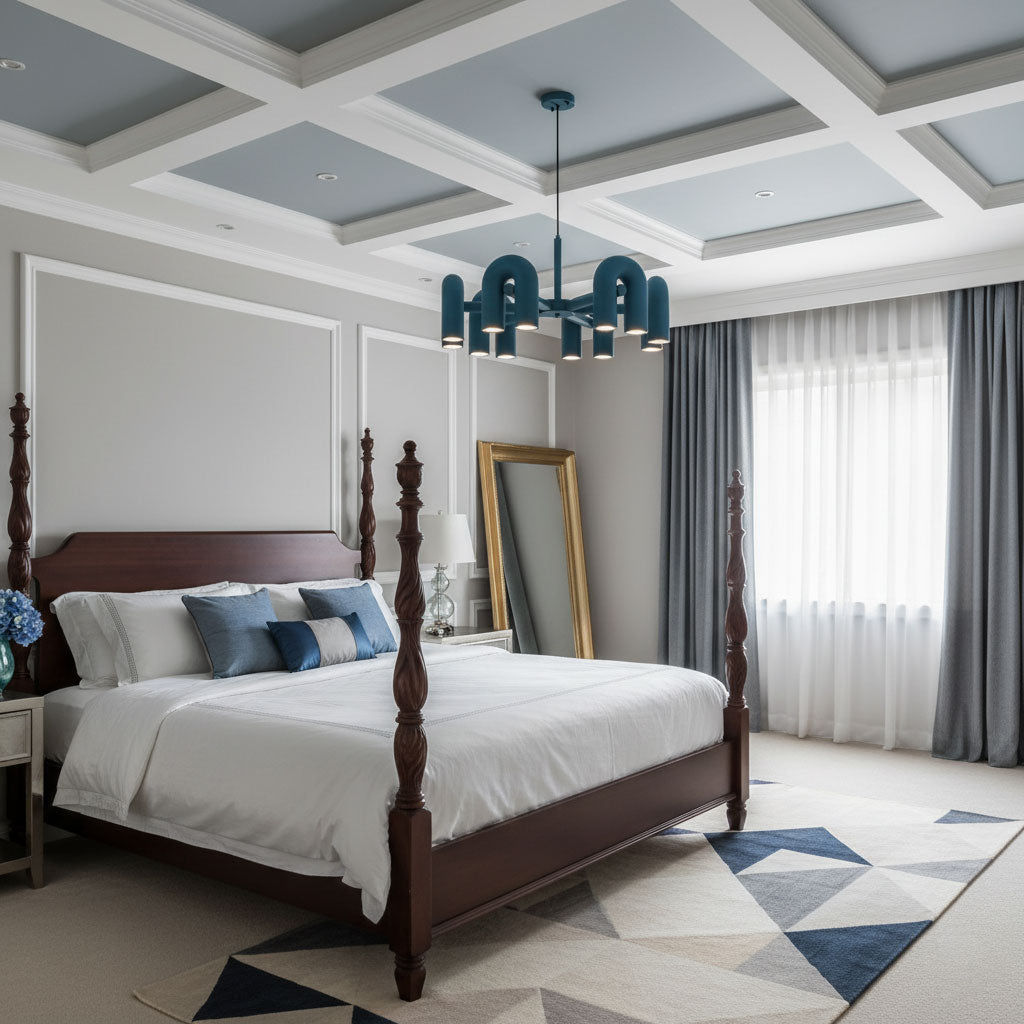 Chandelier with Colorful Glass Accents-Lighting > Chandeliers & Pendant Lights-casanuva-casanuva