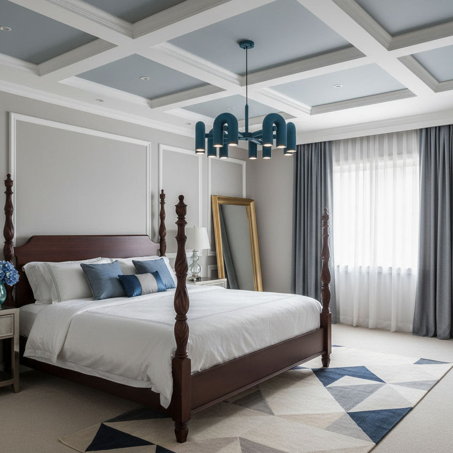 Chandelier with Colorful Glass Accents-Lighting > Chandeliers & Pendant Lights-casanuva-casanuva