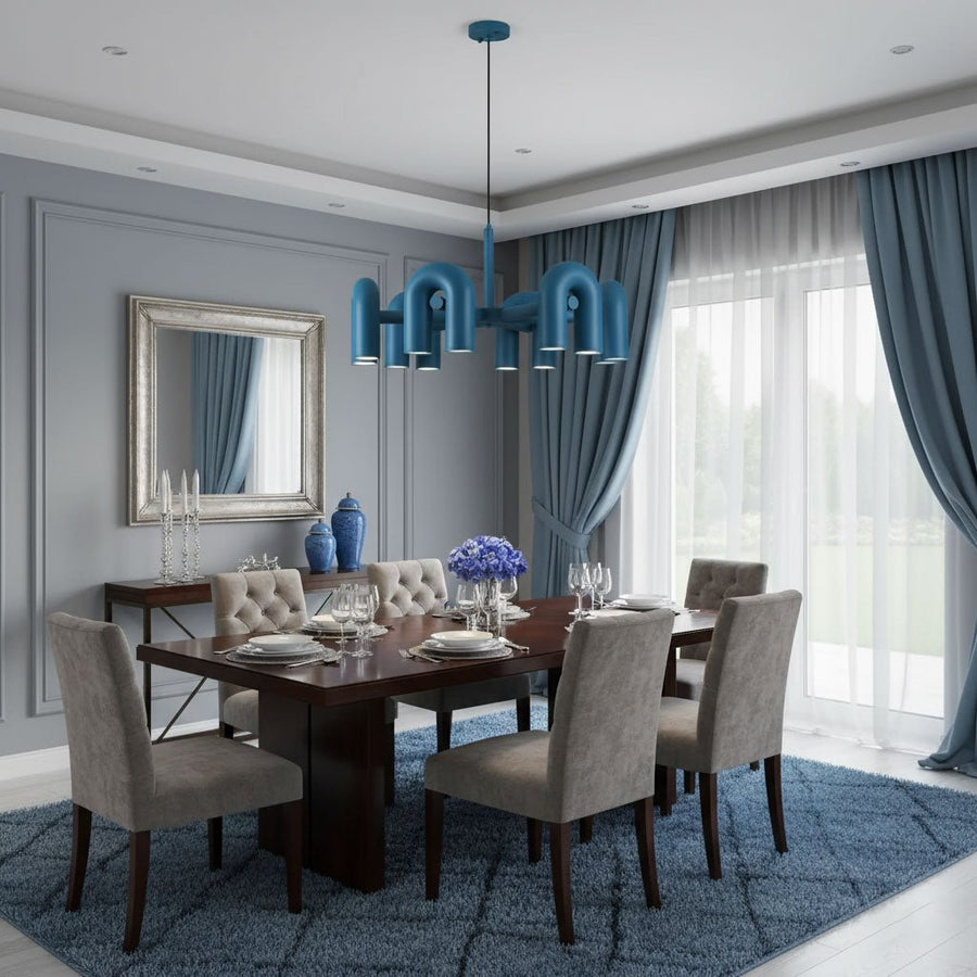 Chandelier with Colorful Glass Accents-Lighting > Chandeliers & Pendant Lights-casanuva-casanuva