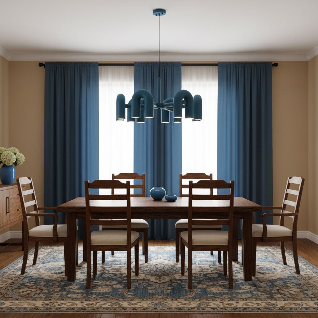 Chandelier with Colorful Glass Accents-Lighting > Chandeliers & Pendant Lights-casanuva-casanuva