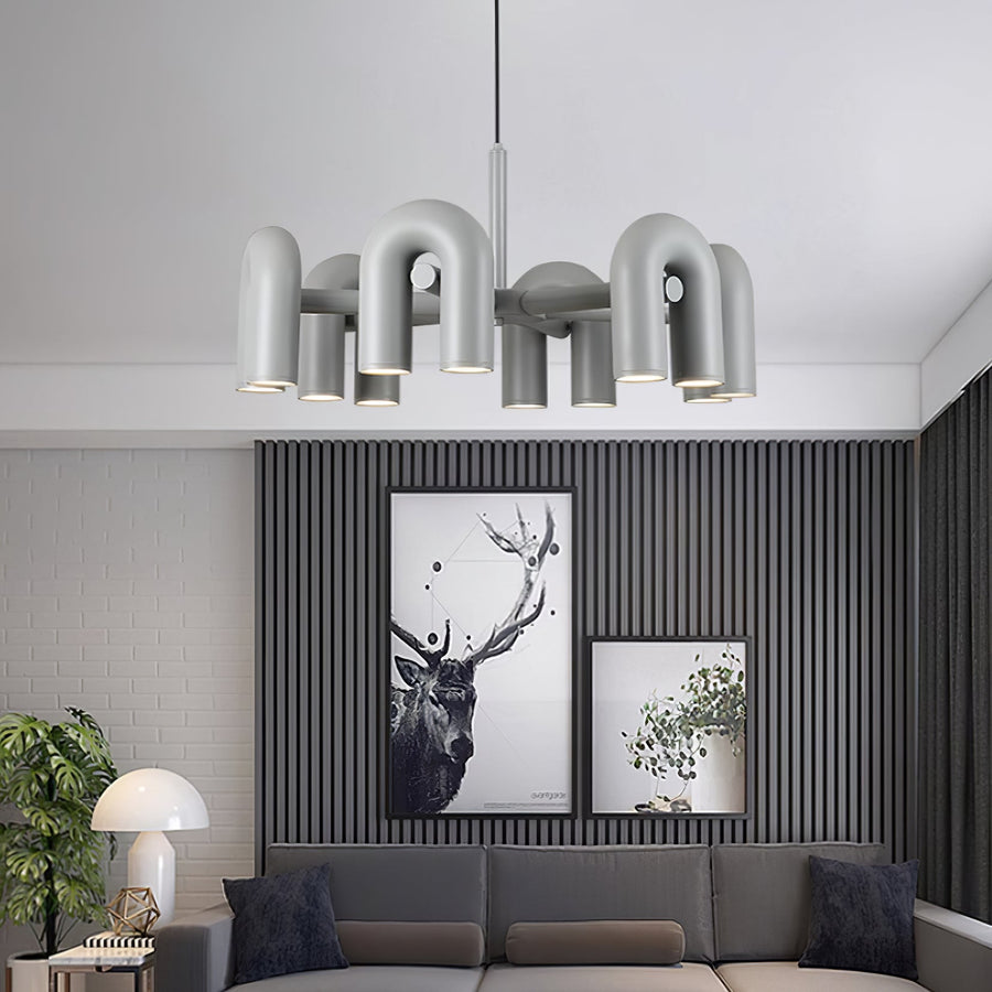 Chandelier with Colorful Glass Accents-Lighting > Chandeliers & Pendant Lights-casanuva-casanuva