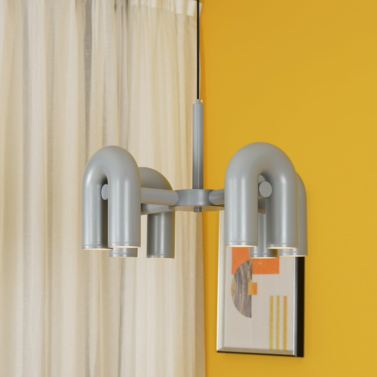Chandelier with Colorful Glass Accents-Lighting > Chandeliers & Pendant Lights-casanuva-casanuva