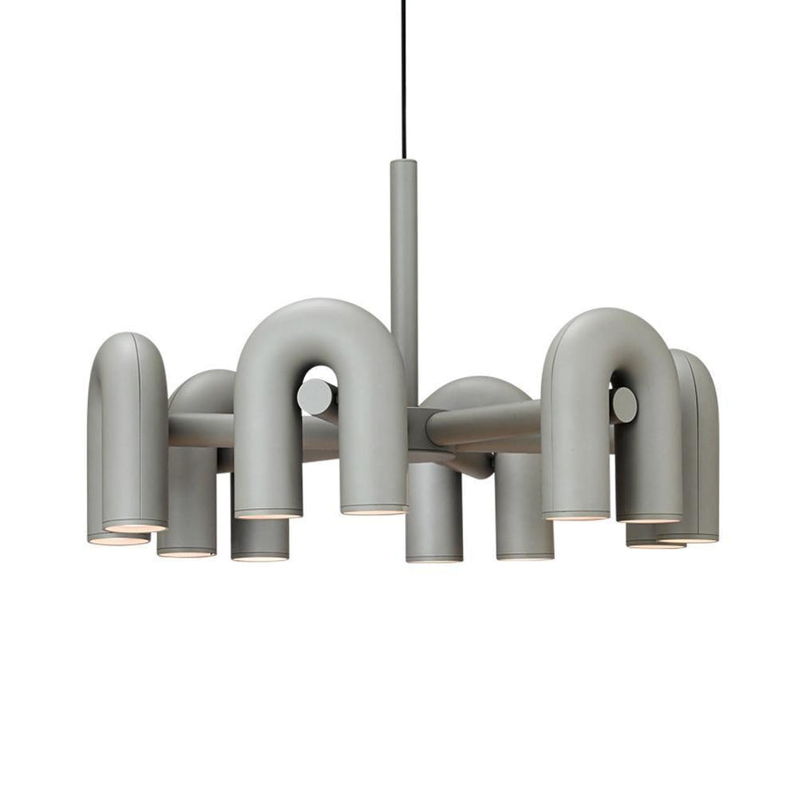 Chandelier with Colorful Glass Accents-Lighting > Chandeliers & Pendant Lights-casanuva-6 Heads 31.5" x H 14.8"-Gray-Warm Light-casanuva