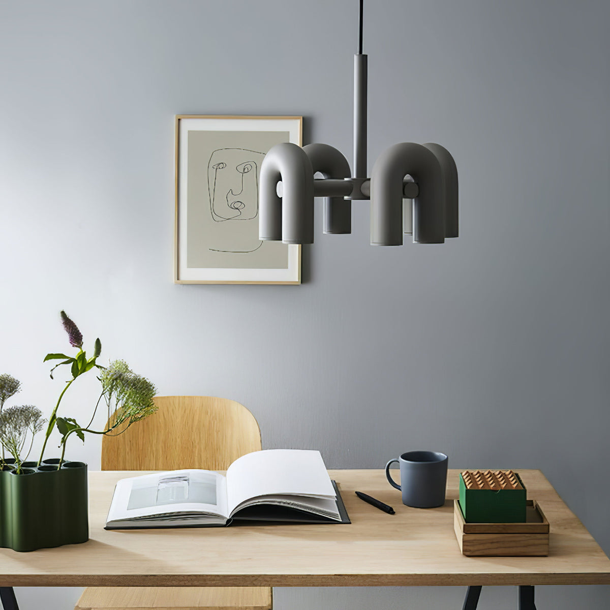 Chandelier with Colorful Glass Accents-Lighting > Chandeliers & Pendant Lights-casanuva-casanuva