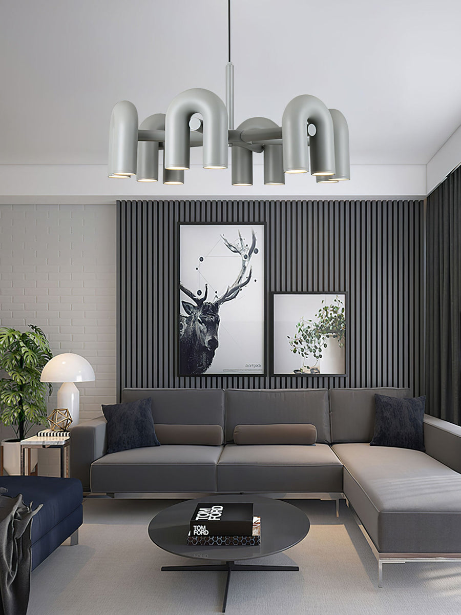 Chandelier with Colorful Glass Accents-Lighting > Chandeliers & Pendant Lights-casanuva-casanuva