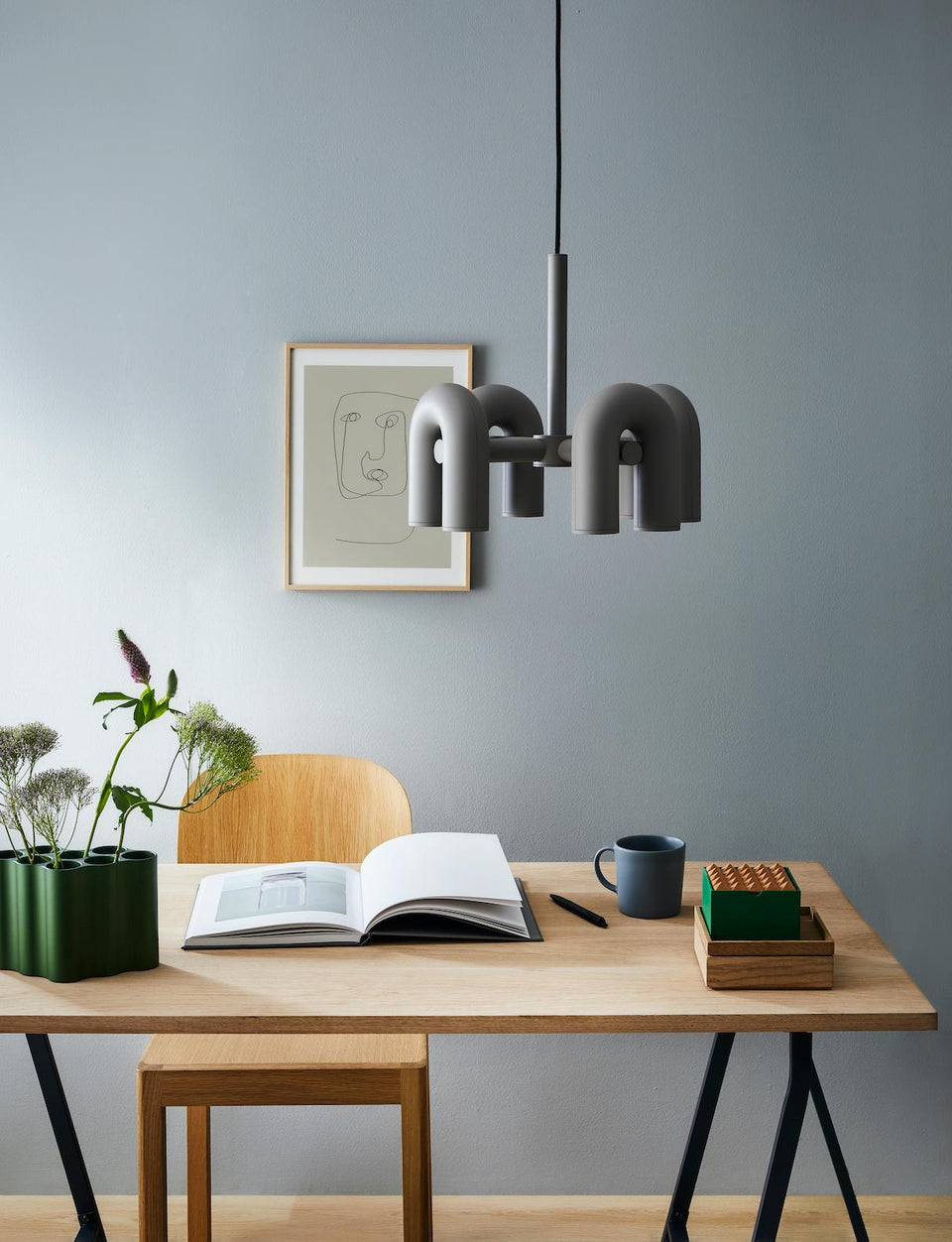Chandelier with Colorful Glass Accents-Lighting > Chandeliers & Pendant Lights-casanuva-casanuva