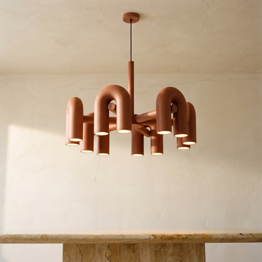 Chandelier with Colorful Glass Accents-Lighting > Chandeliers & Pendant Lights-casanuva-casanuva