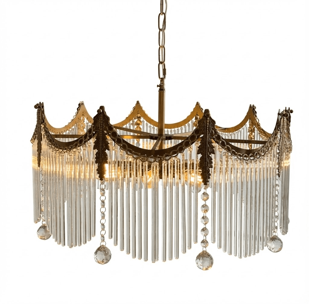 Chandelier with Crystal Accents-Lighting > Chandeliers & Pendant Lights-casanuva-12 Heads 80cmx36cm-Copper & Clear-casanuva