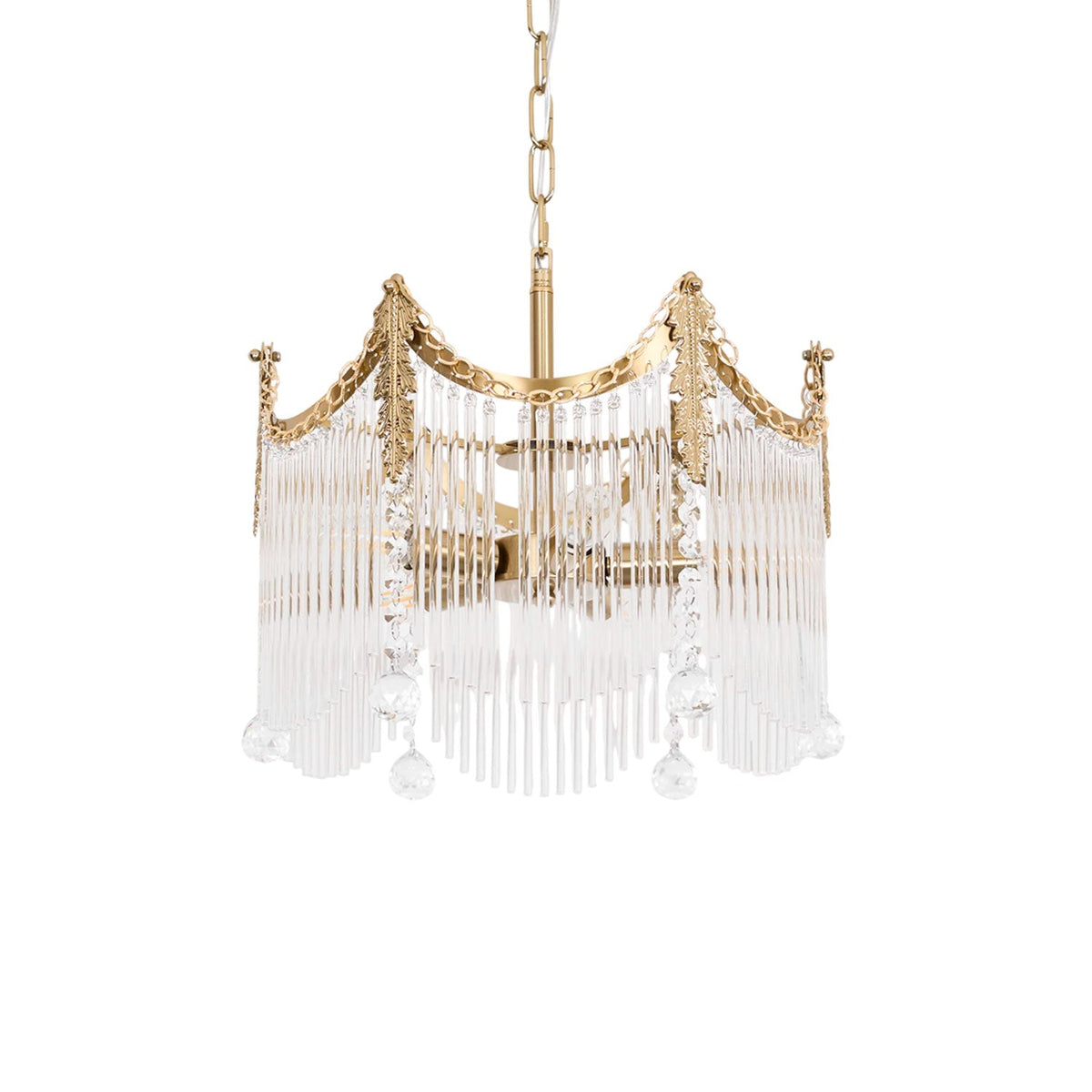 Chandelier with Crystal Accents-Lighting > Chandeliers & Pendant Lights-casanuva-40cmx28cm-Copper & Clear-casanuva