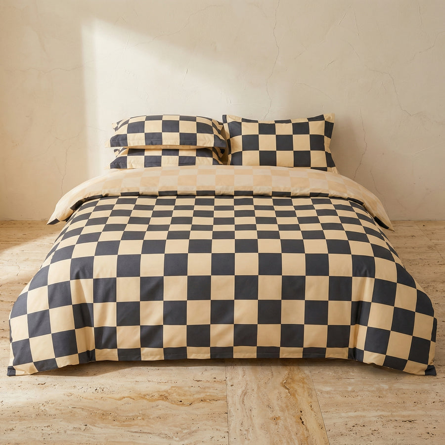 Checkered Bedding Set 3 Piece-Bedding & Bath > Bedding Sets-casanuva-casanuva