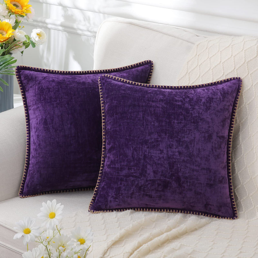 Chenille Decorative Cushion Super Soft 40-60 cm-Covers & Textiles > Throw Pillows-casanuva-Purple-40x40cm-casanuva