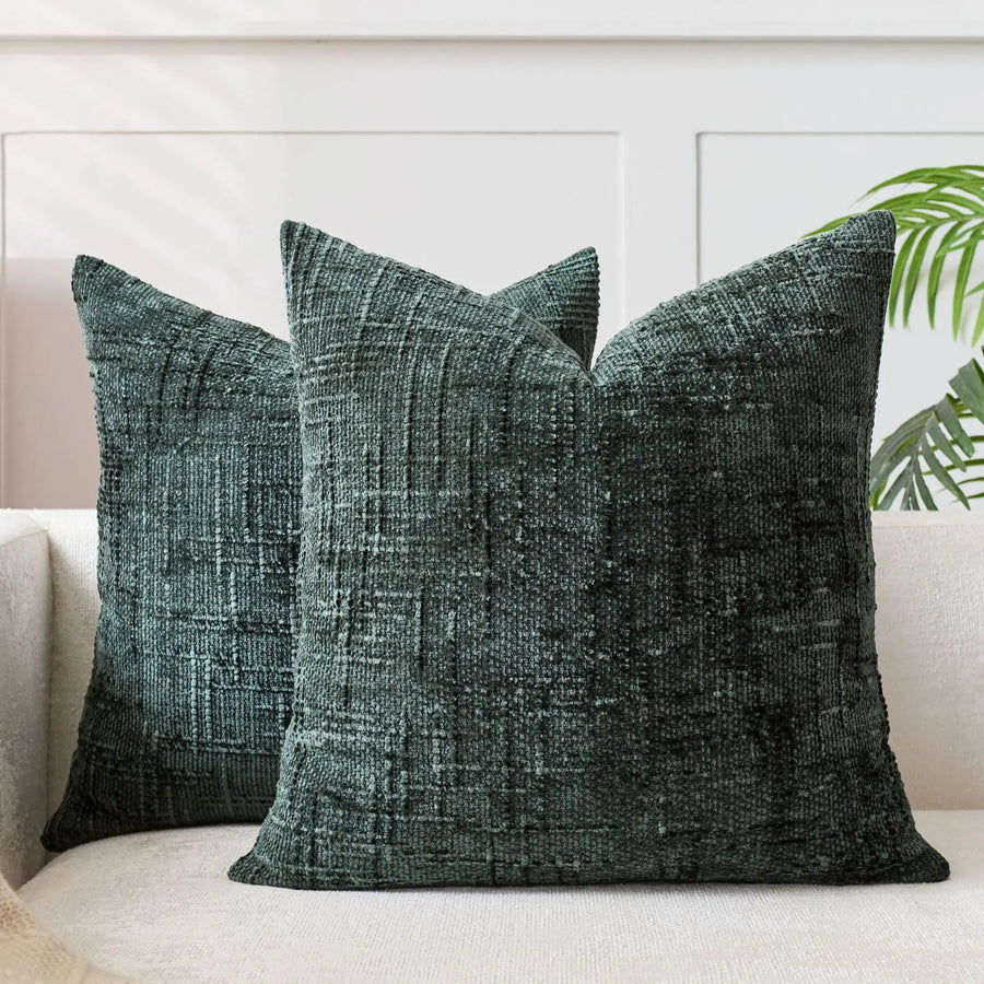 Chenille Decorative Cushion with Bamboo Texture Soft Comfort Fabric-Covers & Textiles > Throw Pillows-casanuva-casanuva