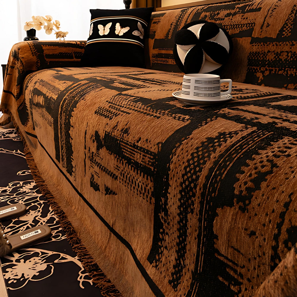 Chenille Tribal Geometric Sofa Cover-Covers & Textiles > Sofa Covers-casanuva-Woven Block-71"x71"-casanuva