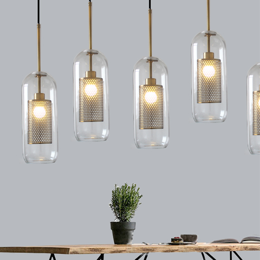 Chiswick Glass Pendant Light Modern Design-Lighting > Pendant Lights-casanuva-C(Capsule)-D12*H30cm-Gold-casanuva