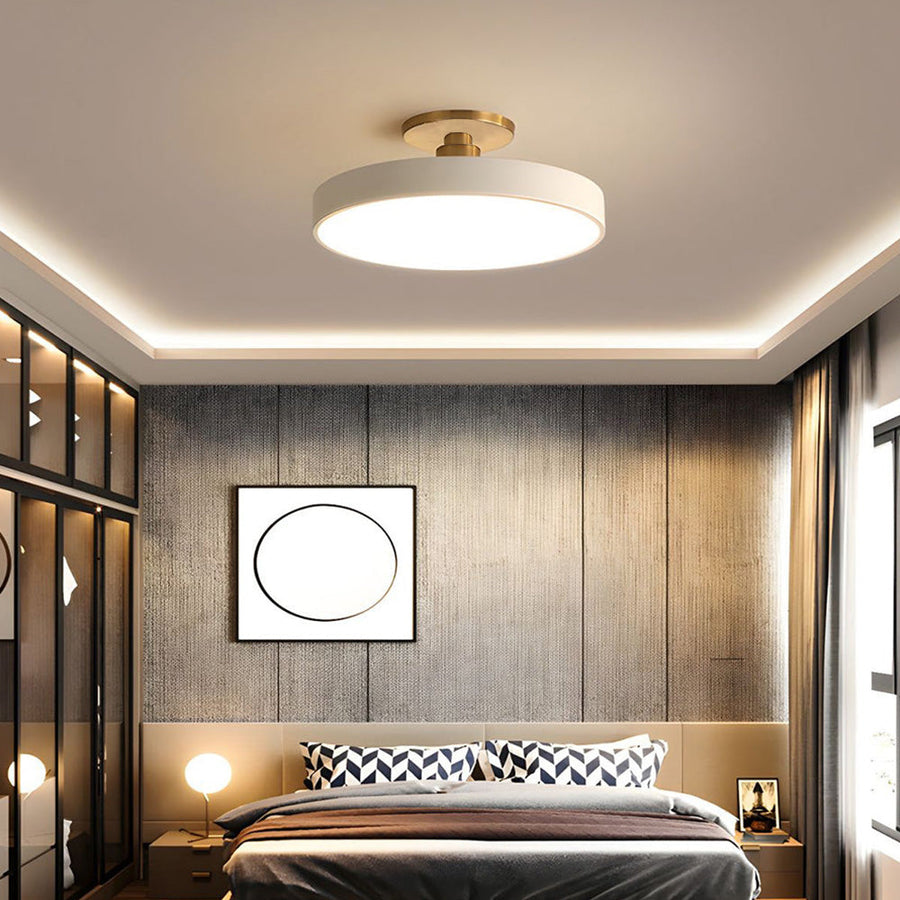 Circular LED Semi Flush Mount Ceiling Light for Bedroom-Lighting > Ceiling Lights-casanuva-casanuva