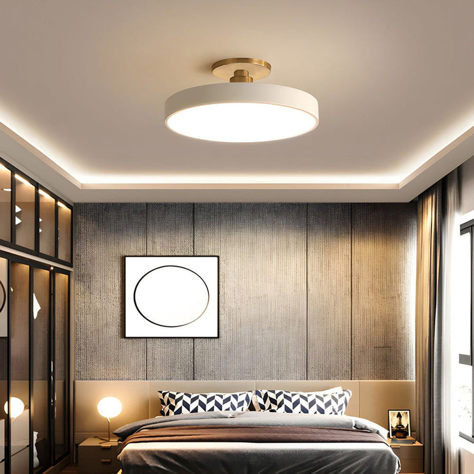 Circular LED Semi Flush Mount Ceiling Light for Bedroom-Lighting > Ceiling Lights-casanuva-casanuva