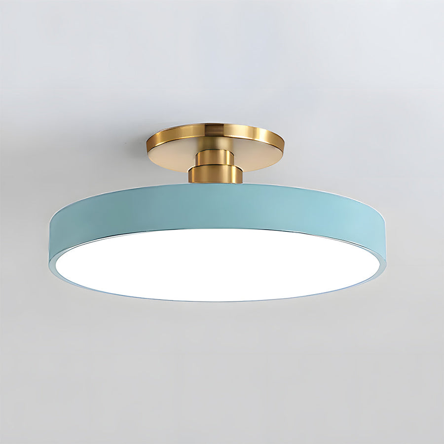 Circular LED Semi Flush Mount Ceiling Light for Bedroom-Lighting > Ceiling Lights-casanuva-Blue-D30cm*H13cm-16W-White Light-casanuva