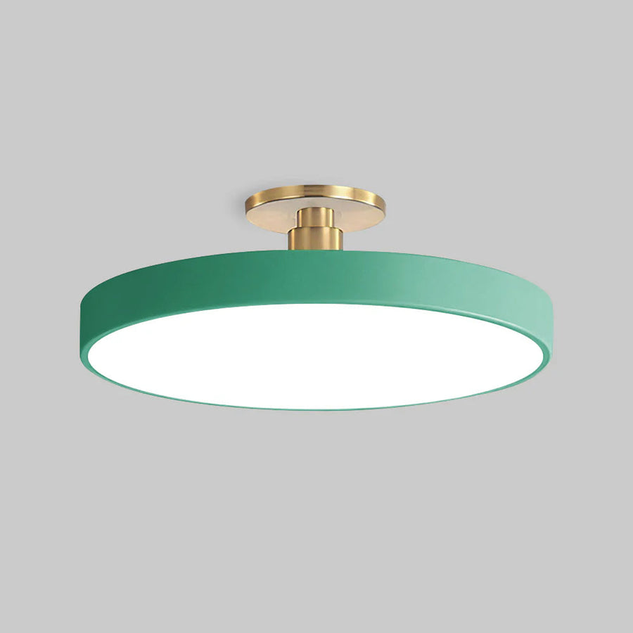 Circular LED Semi Flush Mount Ceiling Light for Bedroom-Lighting > Ceiling Lights-casanuva-Green-D50cm*H13cm-36W-White Light-casanuva