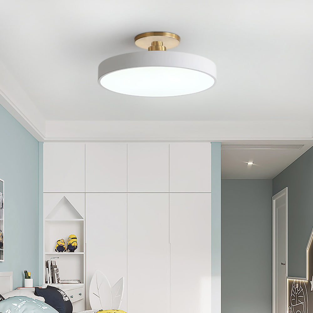 Circular LED Semi Flush Mount Ceiling Light for Bedroom-Lighting > Ceiling Lights-casanuva-White-D50cm*H13cm-36W-White Light-casanuva