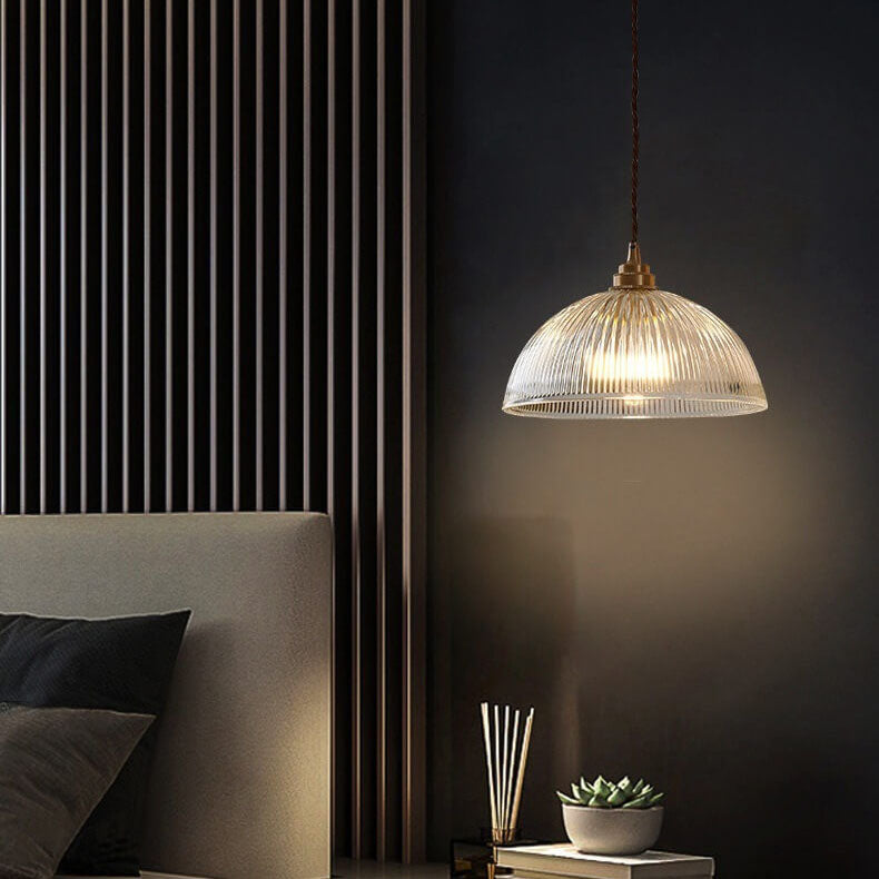 Clear Glass Dome Pendant Light 1-Light Fixture-Lighting > Pendant Lights-casanuva-11.81"/30CM-100V-120V-casanuva