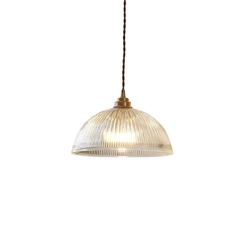 Clear Glass Dome Pendant Light 1-Light Fixture-Lighting > Pendant Lights-casanuva-casanuva