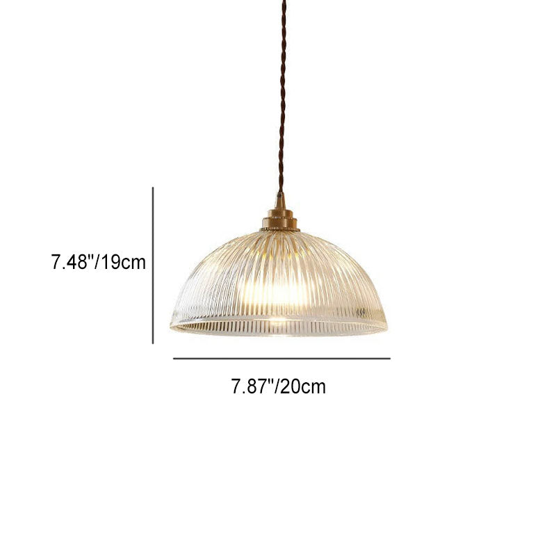 Clear Glass Dome Pendant Light 1-Light Fixture-Lighting > Pendant Lights-casanuva-casanuva