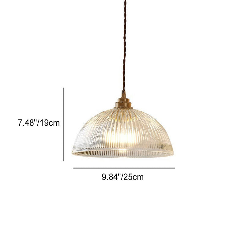 Clear Glass Dome Pendant Light 1-Light Fixture-Lighting > Pendant Lights-casanuva-casanuva