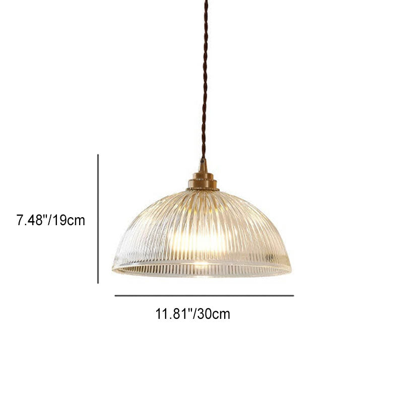 Clear Glass Dome Pendant Light 1-Light Fixture-Lighting > Pendant Lights-casanuva-casanuva