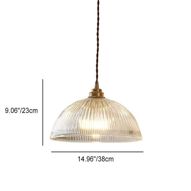 Clear Glass Dome Pendant Light 1-Light Fixture-Lighting > Pendant Lights-casanuva-casanuva