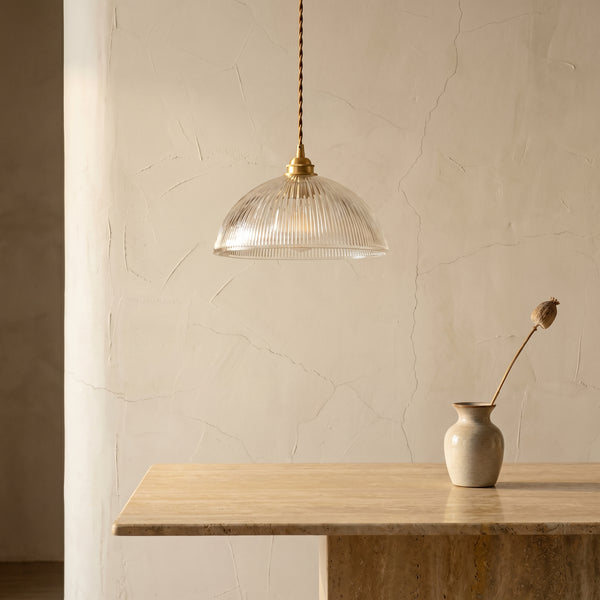 Clear Glass Dome Pendant Light 1-Light Fixture-Lighting > Pendant Lights-casanuva-casanuva