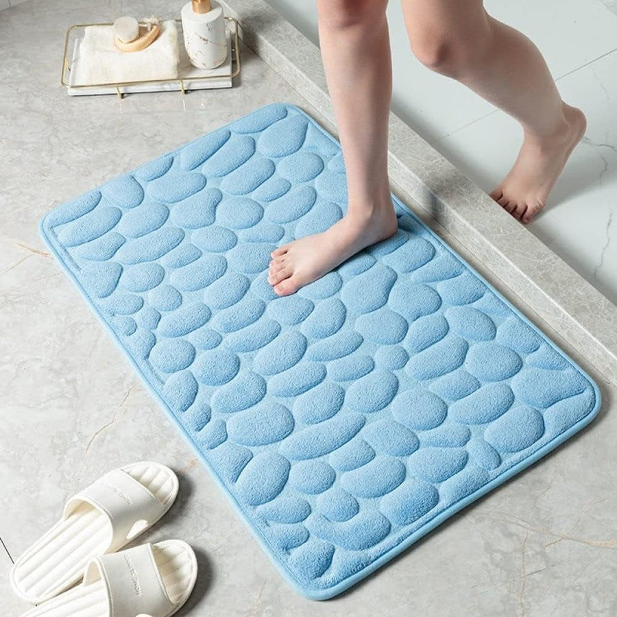 Cobblestone Embossed Versatile Mat-Bedding & Bath > Bath Mats-casanuva-Sky Blue-16"x24"-casanuva