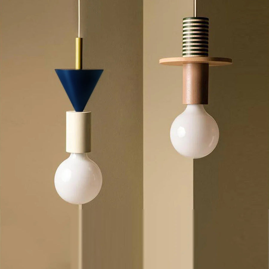 Colored Wood Blocks Pendant Light-Lighting > Pendant Lights-casanuva-casanuva