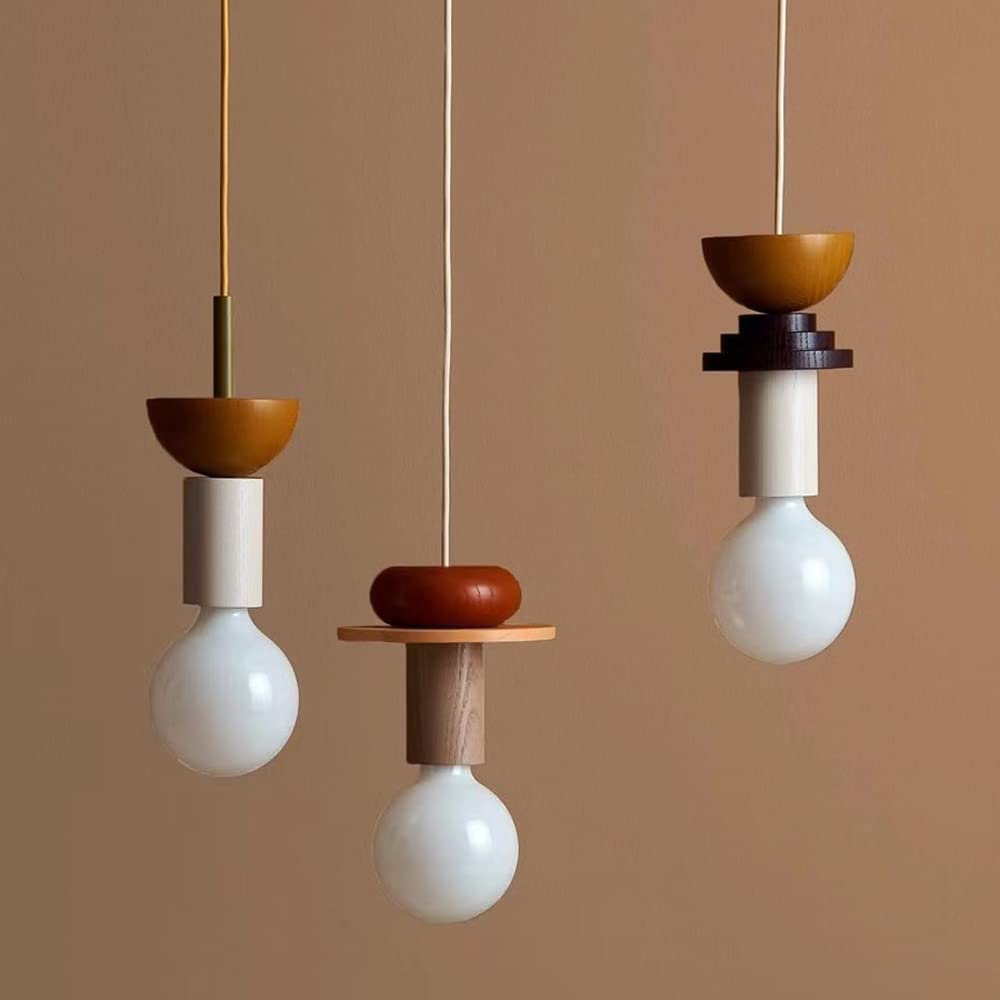 Colored Wood Blocks Pendant Light-Lighting > Pendant Lights-casanuva-casanuva
