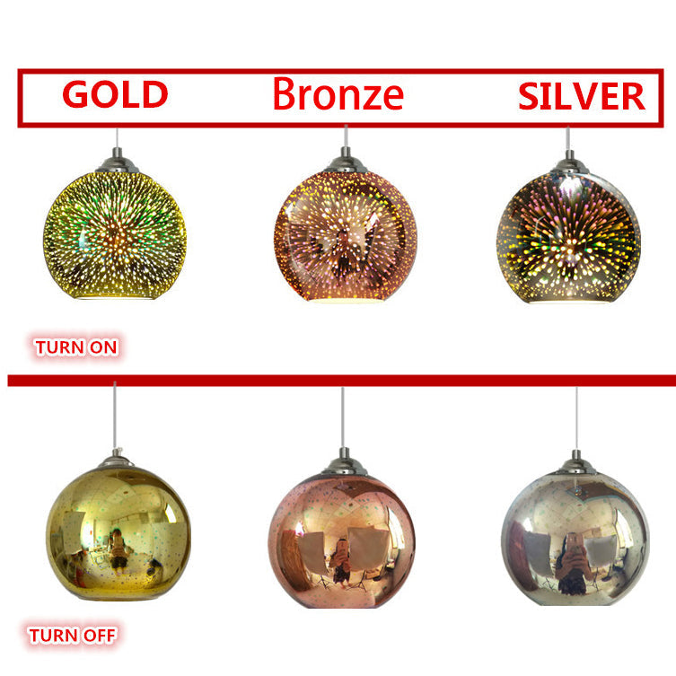 Colorful 3D Fireworks Glass Pendant Light 1-Light Dome Design-Lighting > Pendant Lights-casanuva-casanuva