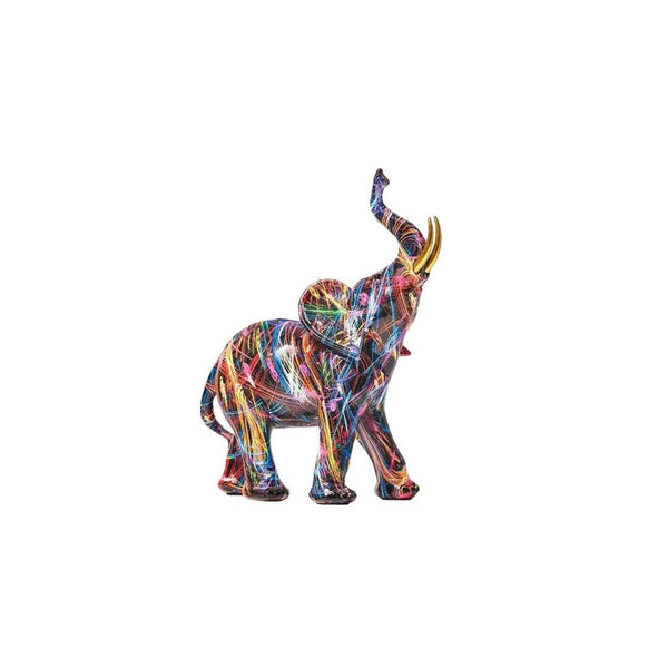 Colorful Elephant Sculpture in Resin Art-Home Decor > Sculptures & Figurines-casanuva-Urban graffiti-casanuva